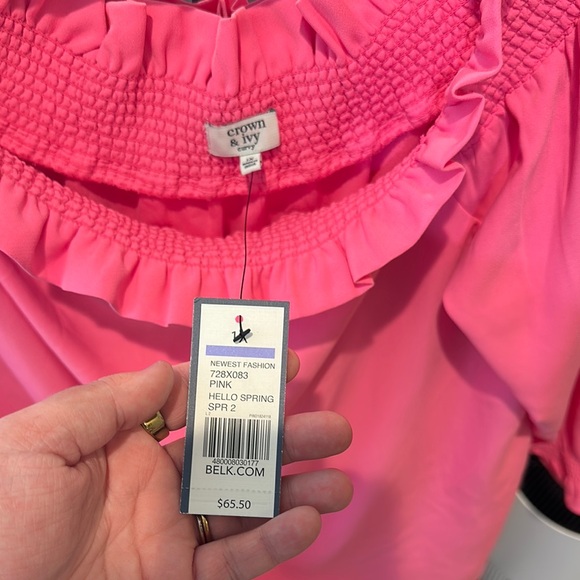 Pink Ruffled Women's Top - Picture 2 of 2